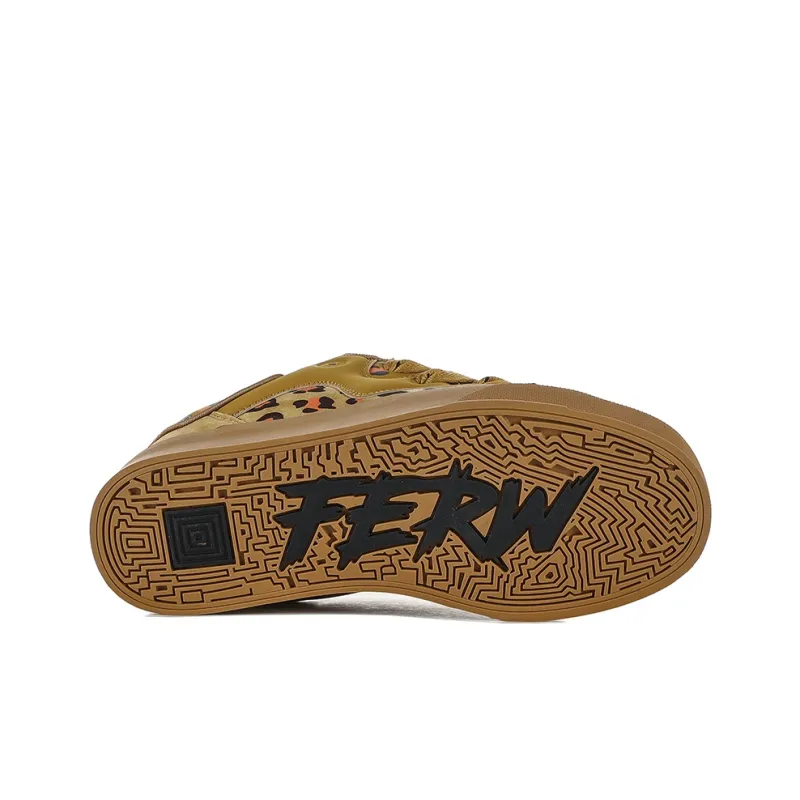 FERW Coverage Slip Resistant And Breathable Low Top Skateboard Shoes Unisex Leopard-5