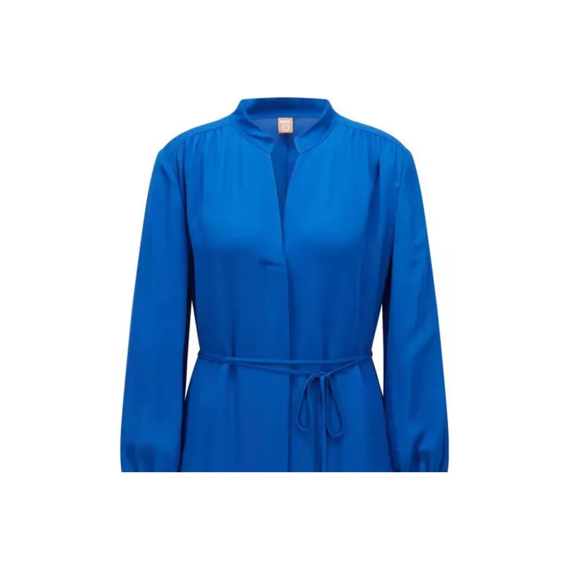 HUGO BOSS SS23 Long Sleeved Dress Women's Dark Blue-4