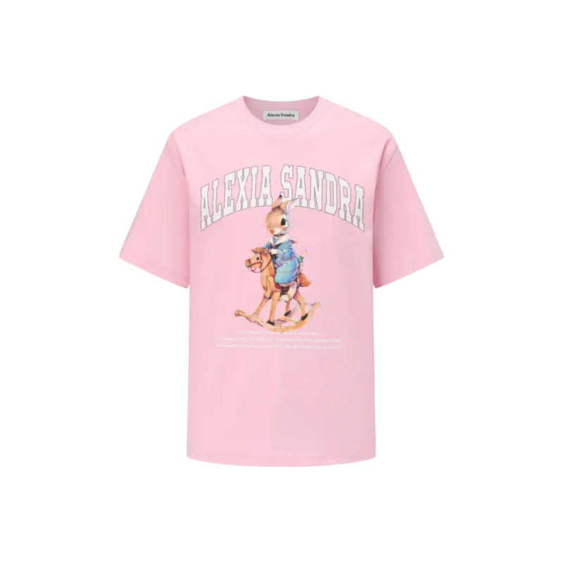 Alexia Sandra Rabbit Series Drop Shoulder Sleeve T-Shirt Unisex-6