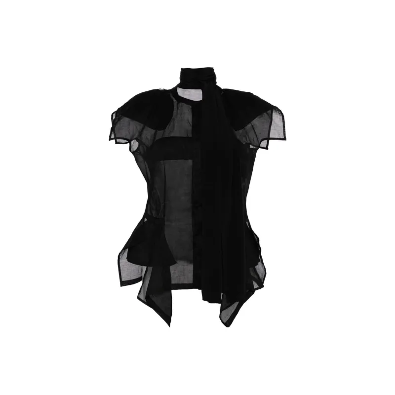 Yohji Yamamoto Asymmetric Silk Top-0