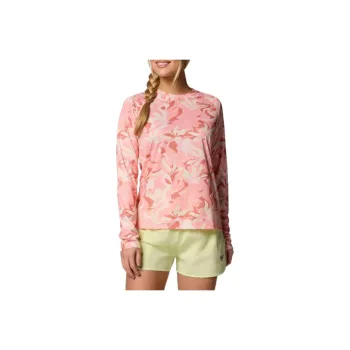 Columbia PFG Super Tidal Tee Raglan Sleeve T-Shirt Women's Pink Dark Flow