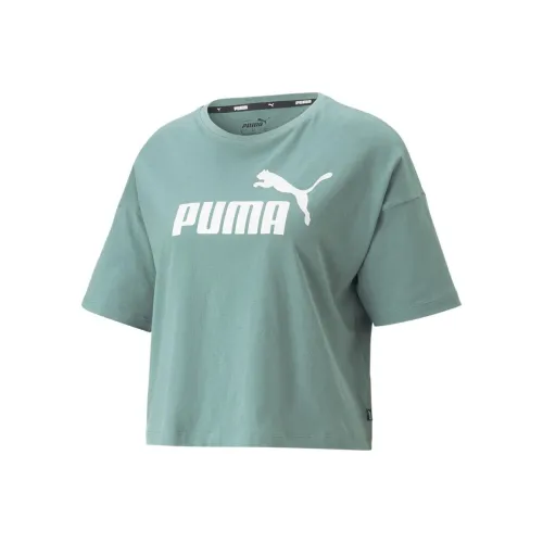PUMA Essentials Rosewaterped Logo Tee T-Shirt Women's Green