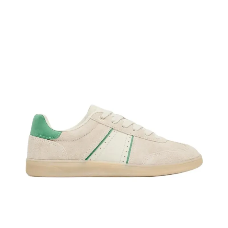 ZARA Low Top Skateboard Shoes Women's Light Beige Yellow-1