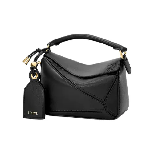 LOEWE Print Sheepskin One Shoulder Handbag Mini Women's Black