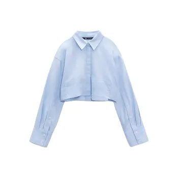 ZARA Crop Tops Women's Sky Blue