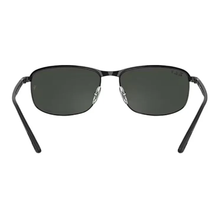 RayBan Metal Square Sunglasses Unisex Black-4