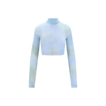 OFF-WHITE Tie-Dye Turtleneck Cropped Top