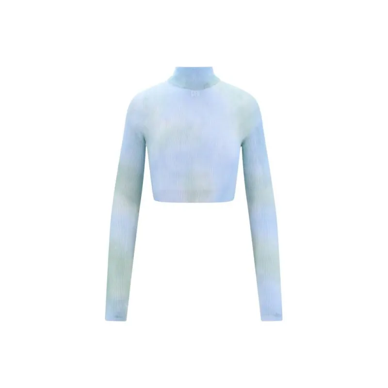 OFF WHITE Tie Dye Turtleneck Cropped Top-0