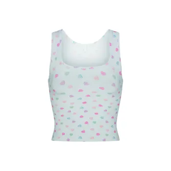 SKIMS Valentine's Day Collection SS25 Tank Top Women's CLOUD CANDY HEART PRINT/Cloud Candy Print