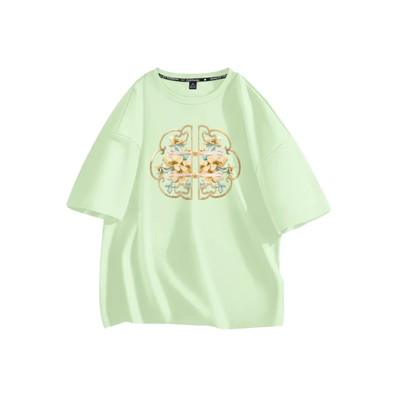 Cotton Drop Shoulder Sleeve T Shirt Women's-30