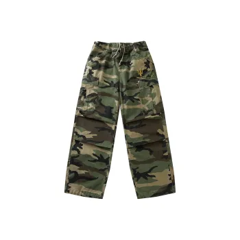Maserati Casual Pants Unisex Army Green Camouflage