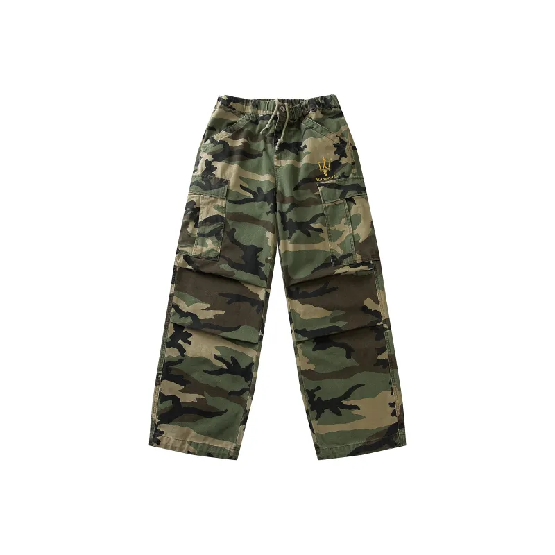 Maserati Casual Pants Unisex Army Green Camouflage-0