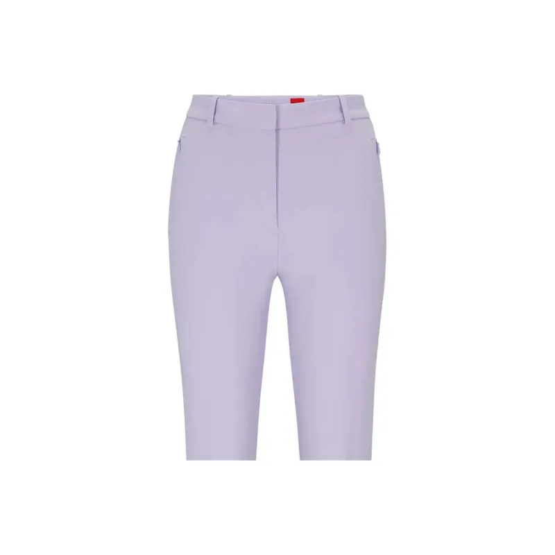HUGO BOSS Regular fit Trousers In Stretch Fabric With Bootcut Leg Casual Pants Women's Purple-4