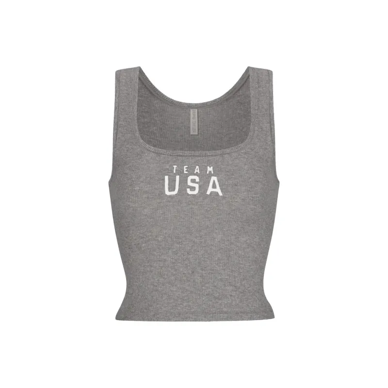 Skims Paralympic Capsule Rib Scoop Tank Heather Grey-0
