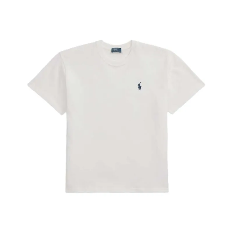 Polo Ralph Lauren Solid Color Crew Neck Pony Logo Short Sleeved T Shirt Women's White-0