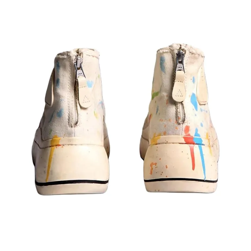 R13 Kurt High Top Canvas Shoes Women's Beige-3