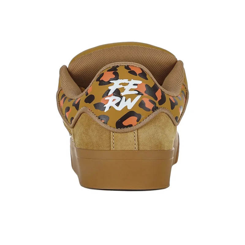 FERW Coverage Slip Resistant And Breathable Low Top Skateboard Shoes Unisex Leopard-4