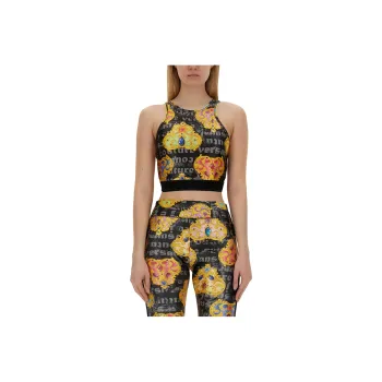 VERSACE JEANS COUTURE Heart Couture Print Cropped Top