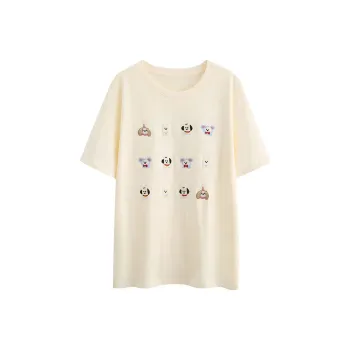 Ning Cai Yuer T Shirt Women's Apricot
