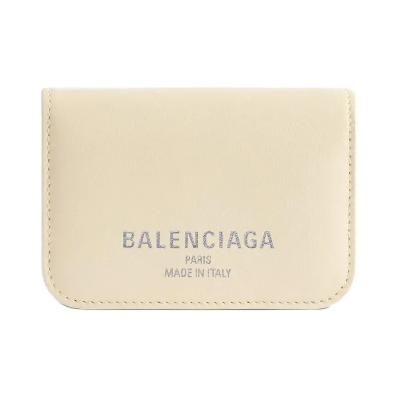 Balenciaga Cash Calfskin Wallet Mini Women's Beige-0
