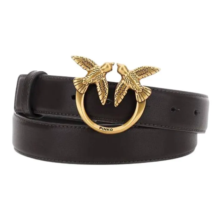 PINKO Love Berry Logo Plaque Buckle Belt-1