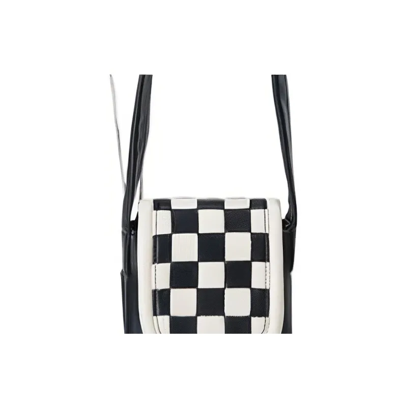 ADER ERROR Sheepskin Tote Shoulder Bag, Crossbody Bag Mini Unisex Black White Patchwork-3