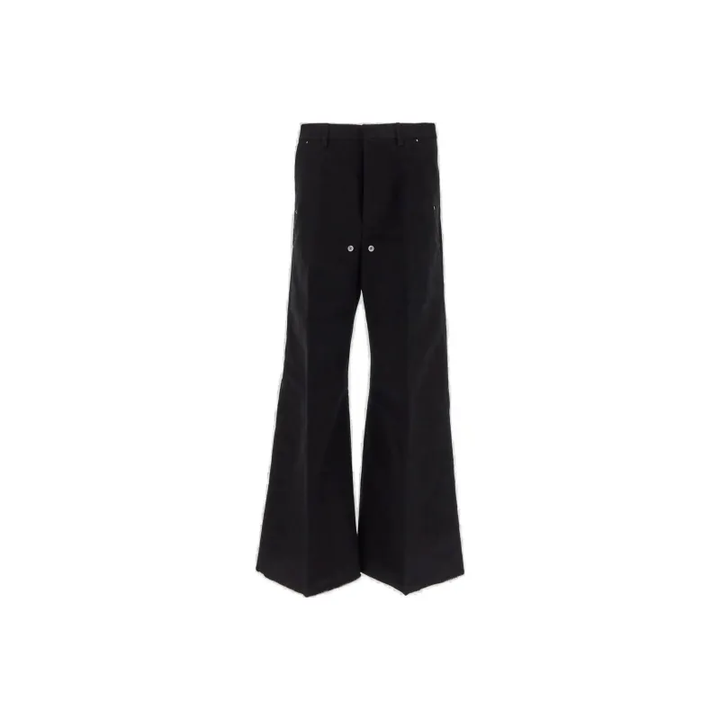 RICK OWENS Eyelets Detailed Wide Leg Trousers-0