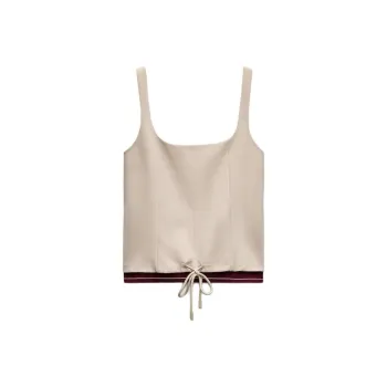 ZARA Trf Tank Tops Women's Beige Yellow