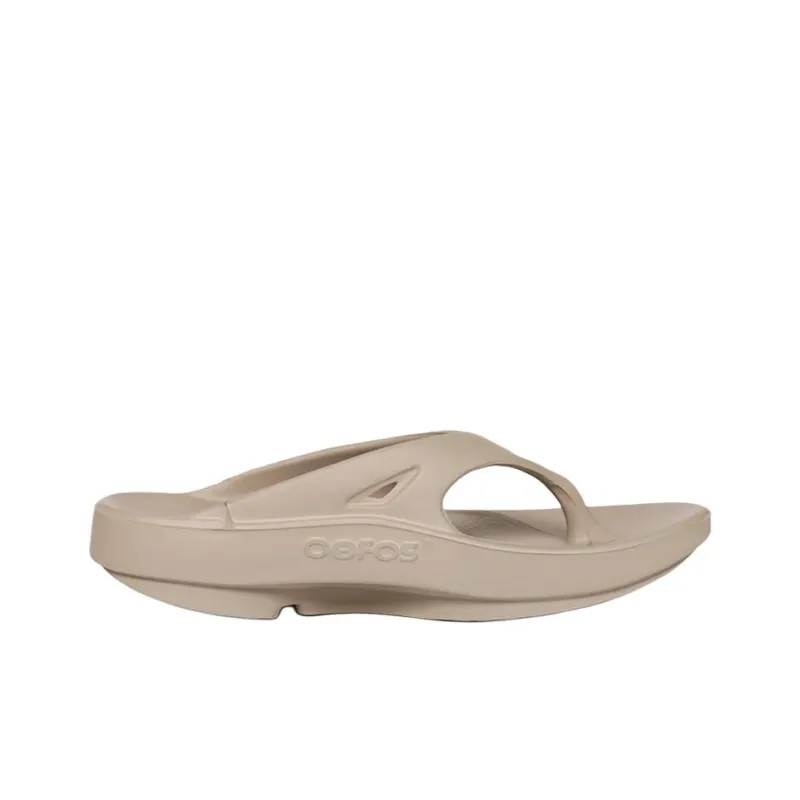 OOFOS Abrasion Resistant Flip Flops Unisex Khaki Brown-1
