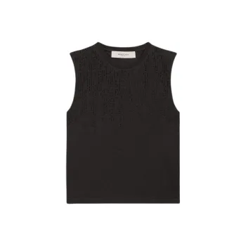 Golden Goose Bead Embellished Knitted Sleeveless Top