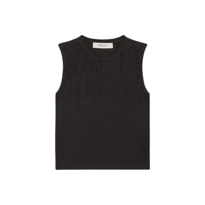 Golden Goose Bead Embellished Knitted Sleeveless Top-0