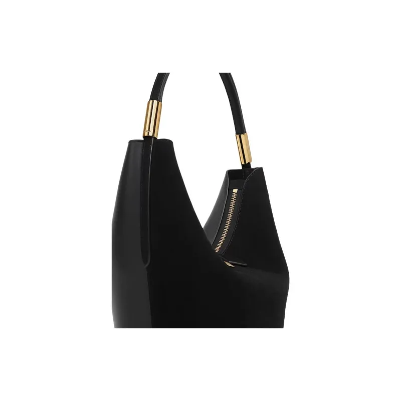 Alaia Goatskin Handbag, Shoulder Bag Small Size Women's Black-3