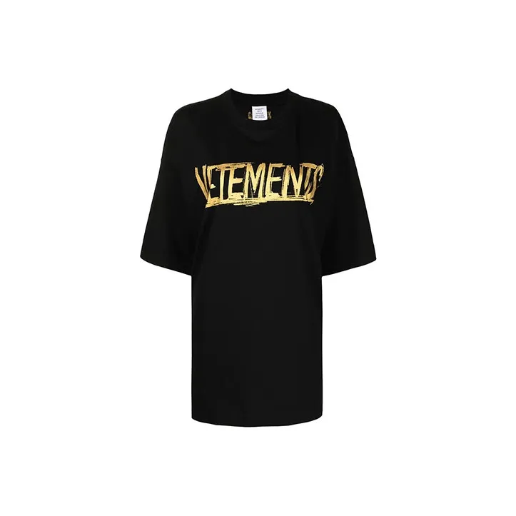 Vetements World Tour T-Shirt 'Black/Gold'-0