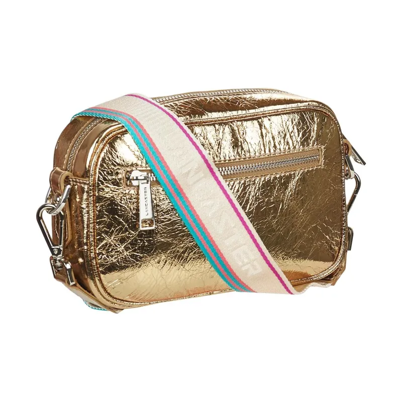 Lancaster Cow Leather Shoulder Bag Medium Size Women's Beige-1