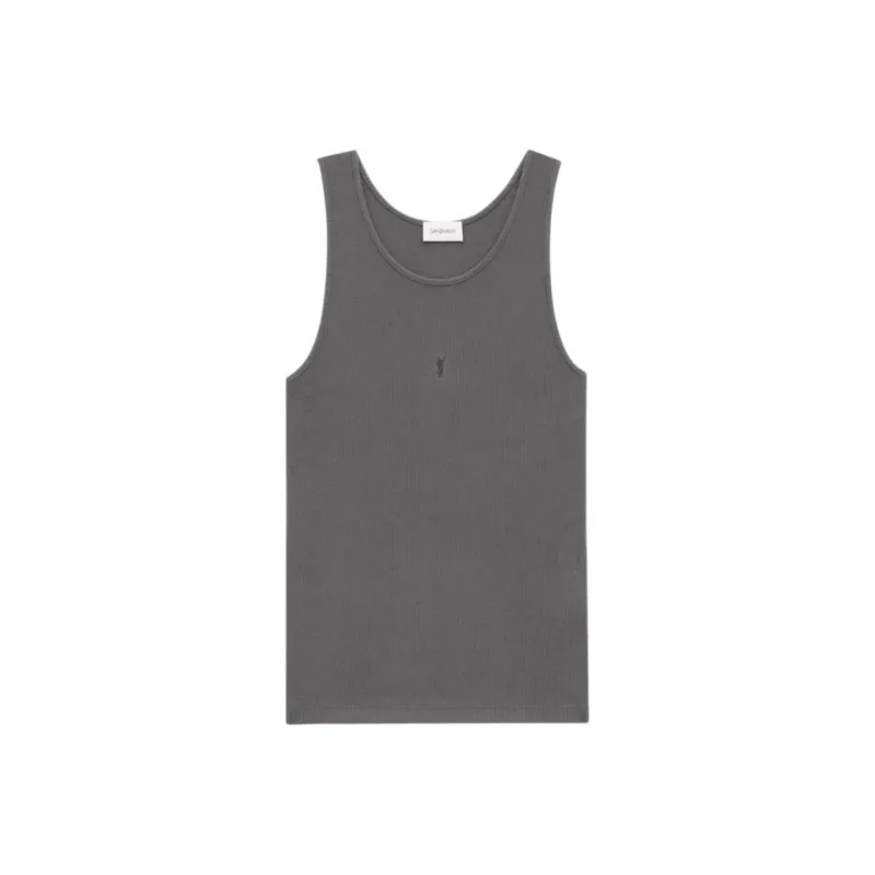 SAINT LAURENT Cassandre Ribbed Tank Top-0