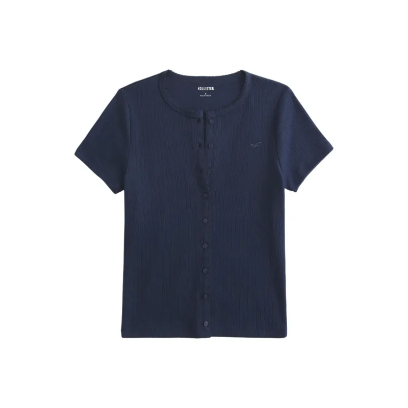 Hollister T Shirt Women's Navy Blue-0