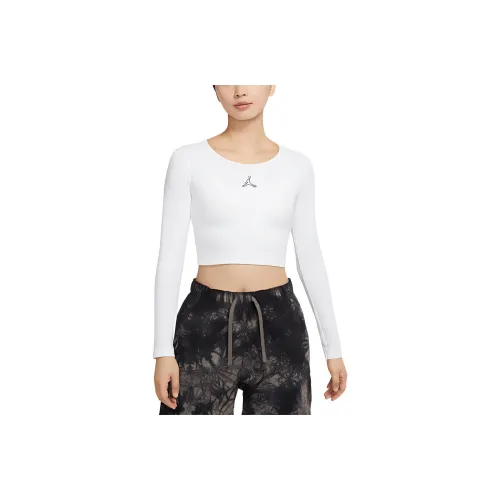 JORDAN Flight Crop Tops Women's White