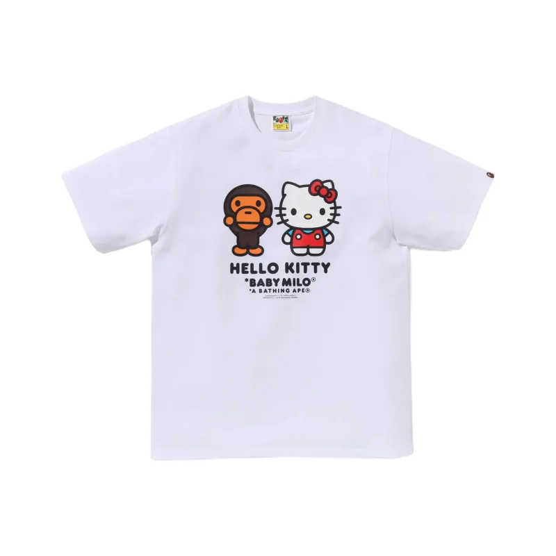 A BATHING APE X Hello Kitty Baby Milo Tee White-0