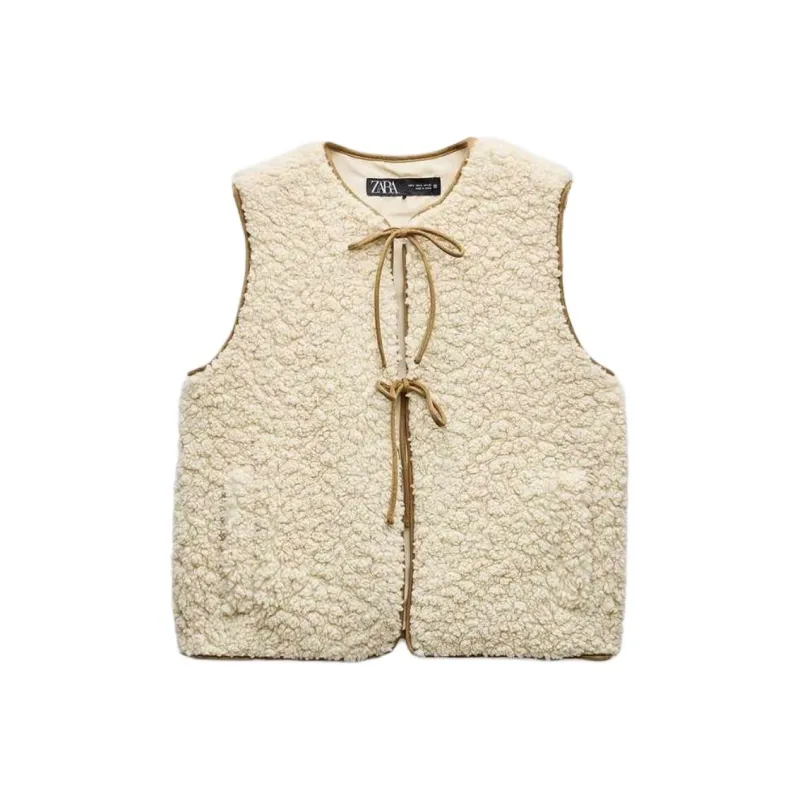 ZARA Tank Tops Women's Raw White-0