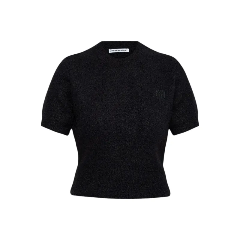 Alexander Wang Logo Embroidered Cropped Top-0