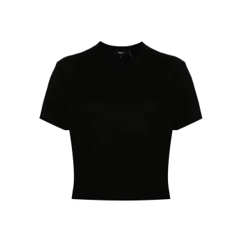 THEORY Cropped Knitted T Shirt