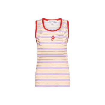 JW Anderson Contrast Trim Striped Ribbed Vest