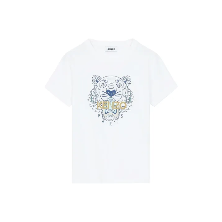 KENZO Classic Tiger Head T Shirts Women's White-0