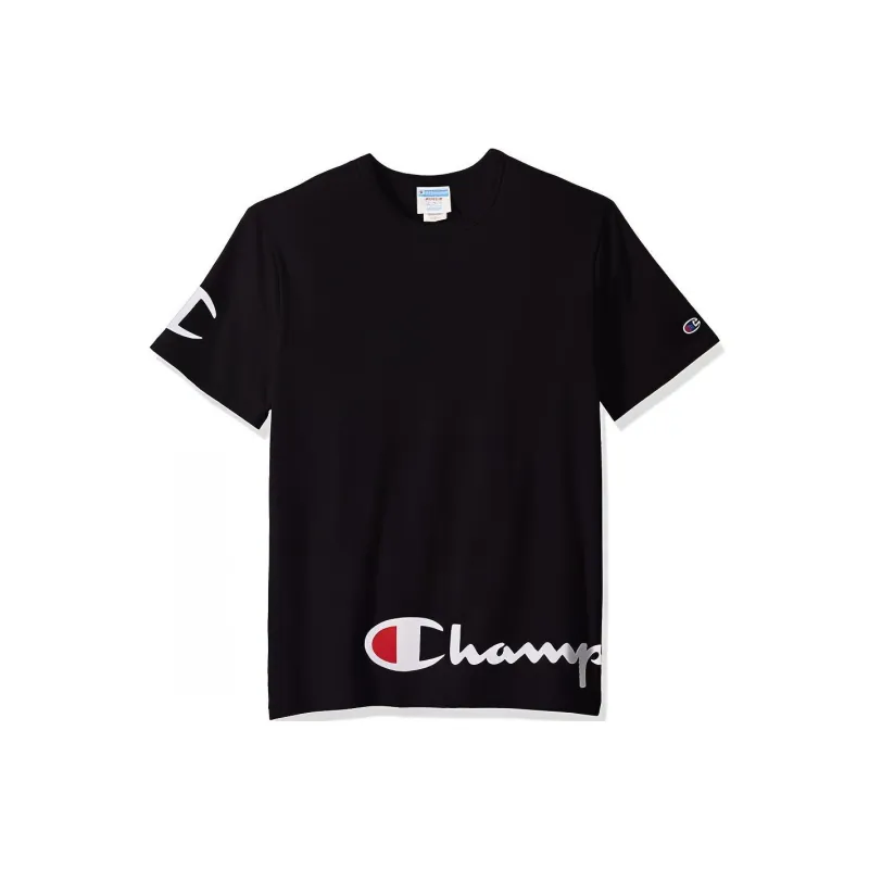 Champion Straight T-Shirt US Version Unisex Black-0