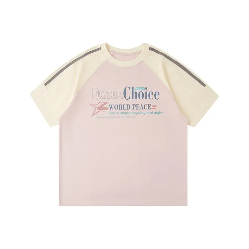 Libito Raglan Sleeve T Shirt Unisex Pink-0