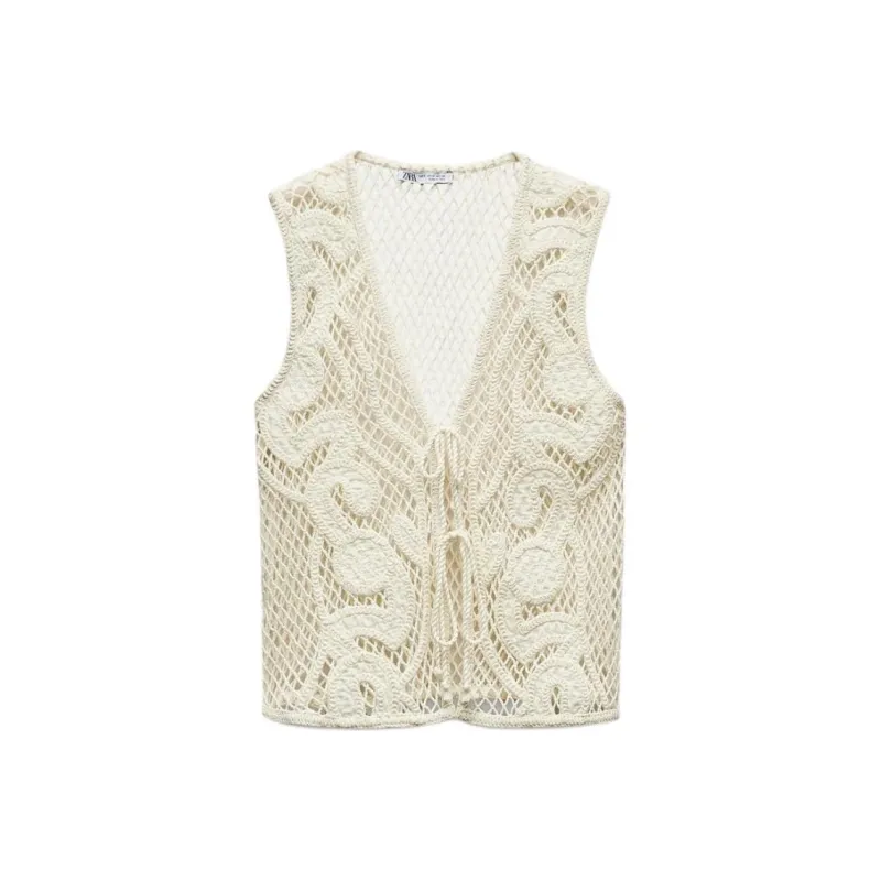ZARA Tank Top Women's Frosted White-0
