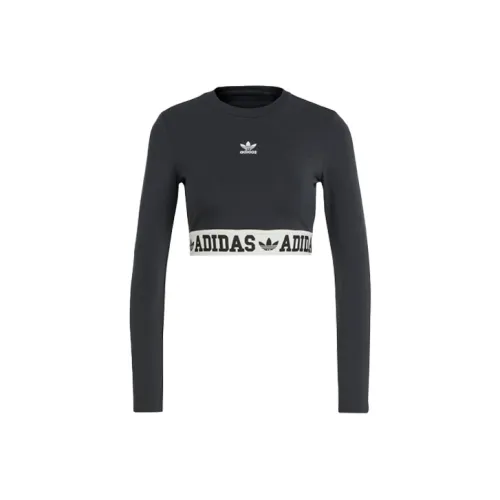 Adidas Originals Set in Sleeve T Shirt Women's Black