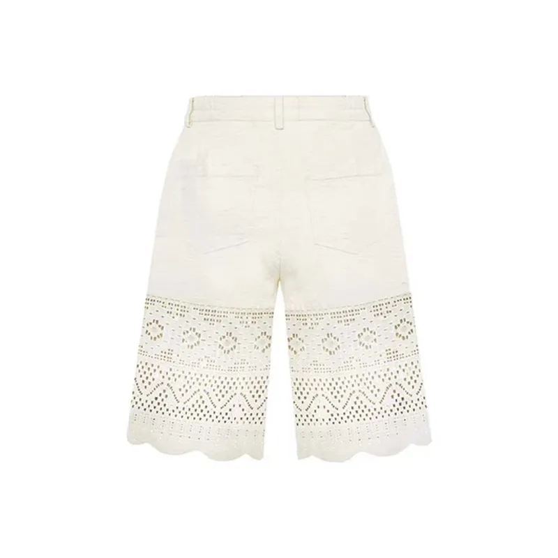 VALLEYOUTH Casual Shorts Unisex Ecru-2