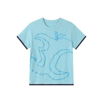 Crying Center Set in Sleeve T Shirt Women's Dusty Blue