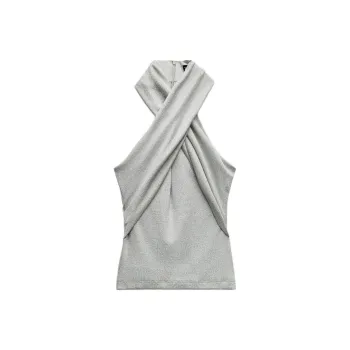 ZARA Trf Tank Tops Women's Silver